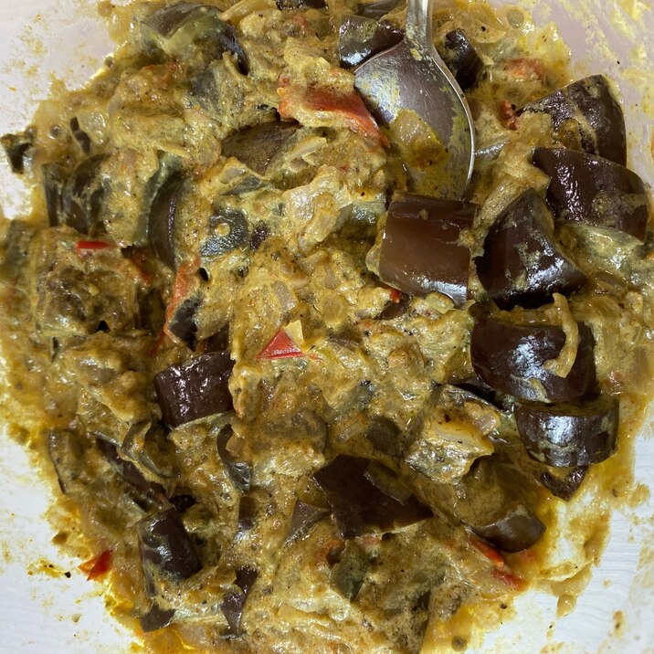 電子レンジで?!スリランカ風茄子のカレー